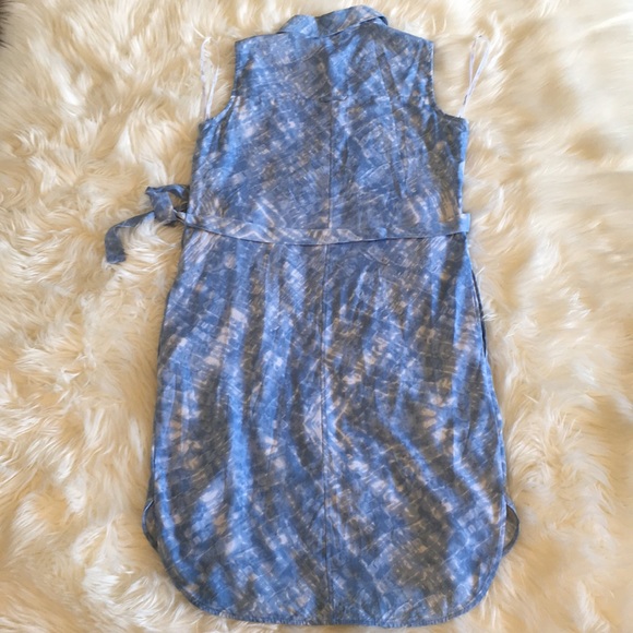 NWT Calvin Klein Blue/White Sleeveless Shirt Dress - Picture 6 of 11